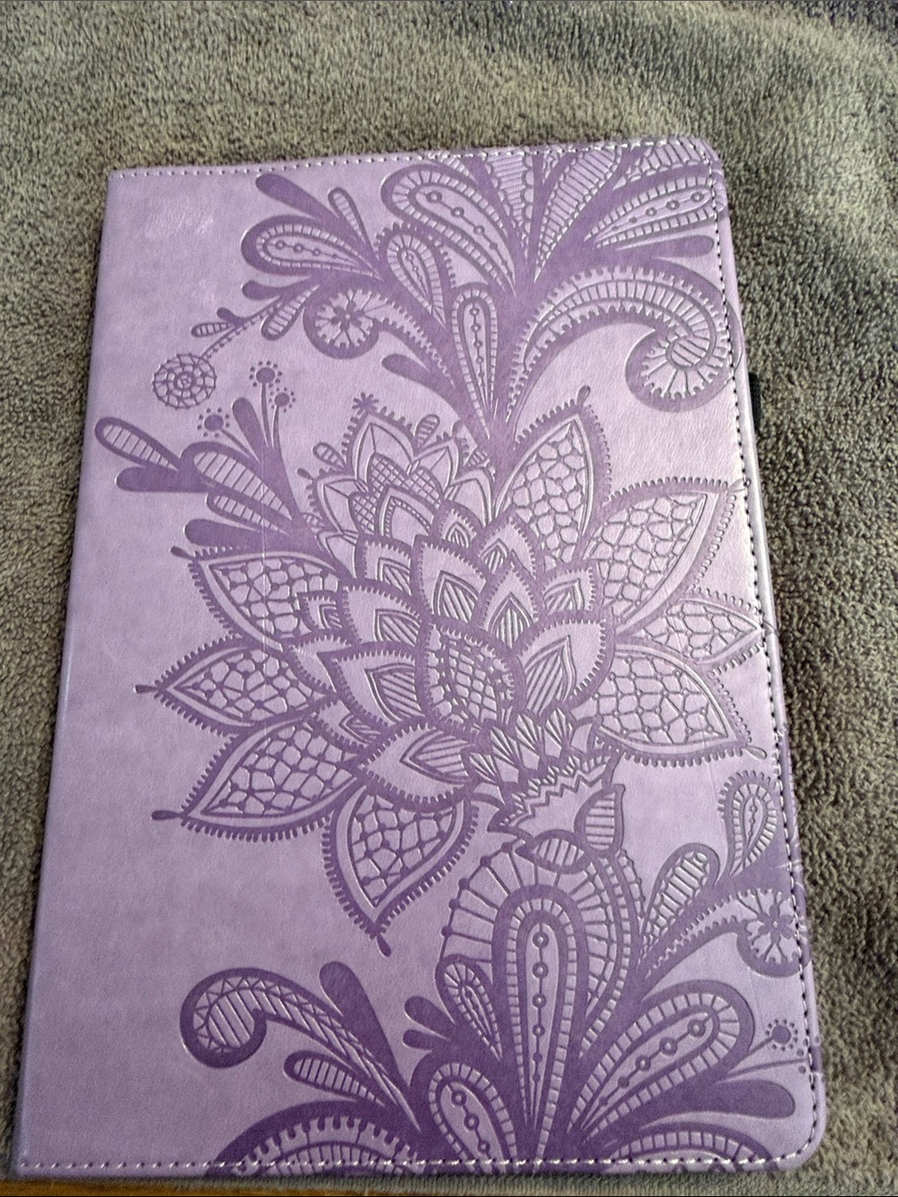 Purple Floral Embossed Tablet Sleeve -
